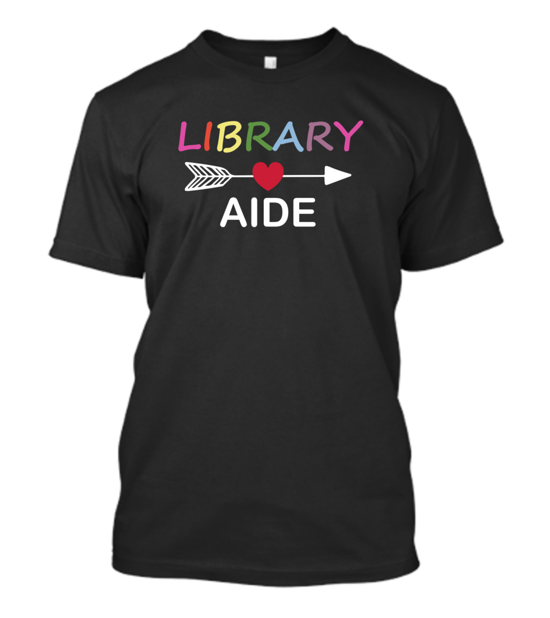 Library Aide Colorful Arrow Heart T-Shirt