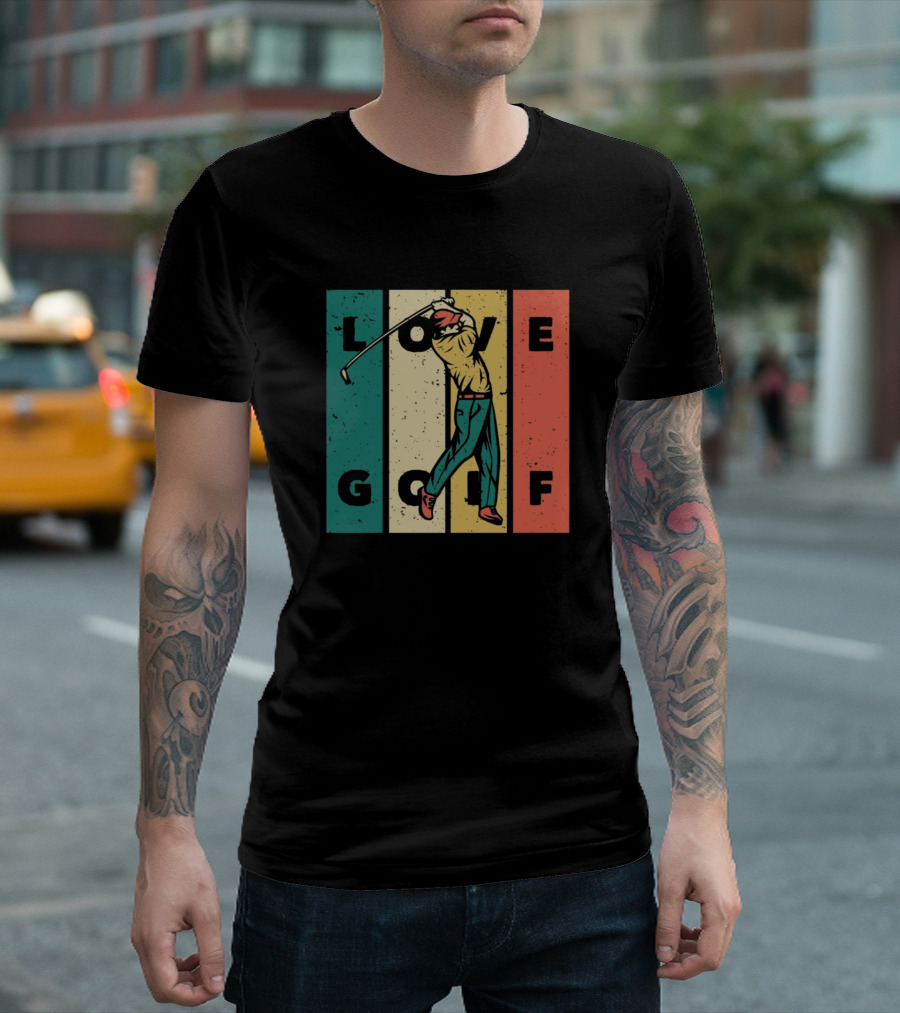 Love Golf Retro Style Golfer T-Shirt