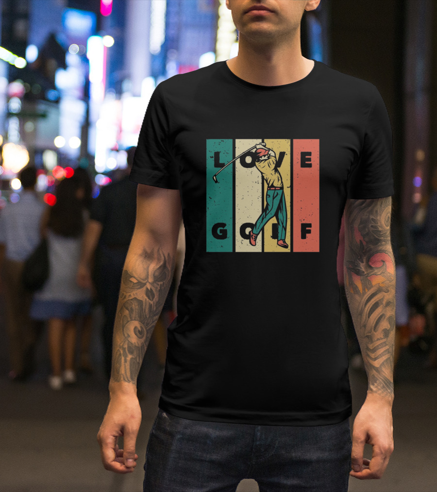 Love Golf Retro Style Golfer T-Shirt