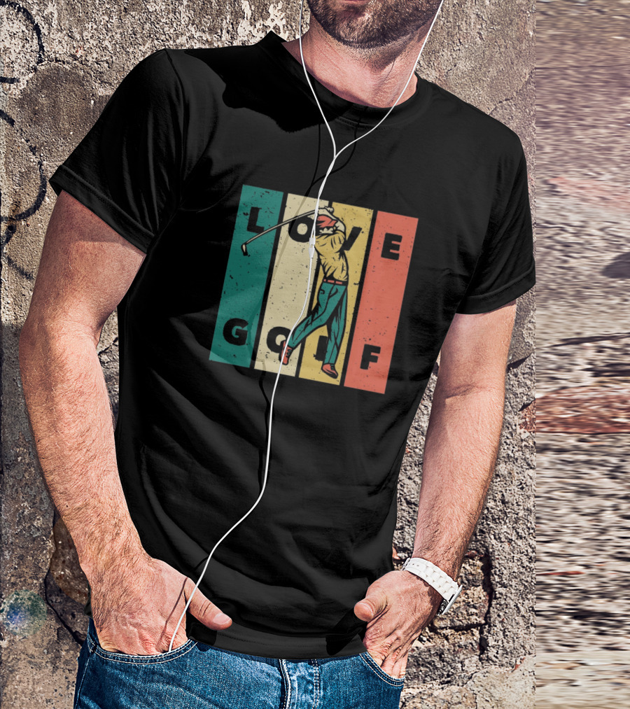 Love Golf Retro Style Golfer T-Shirt