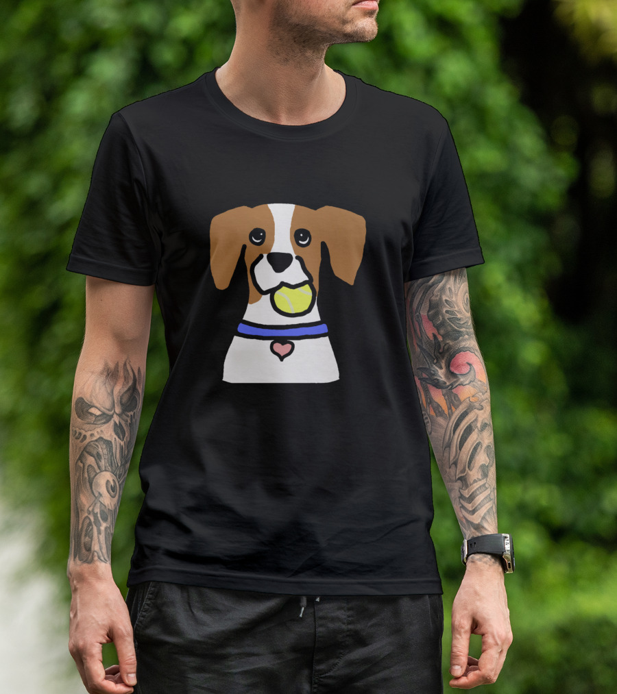 Love To Play Brown And White Dog With Tennis Ball T-Shirt