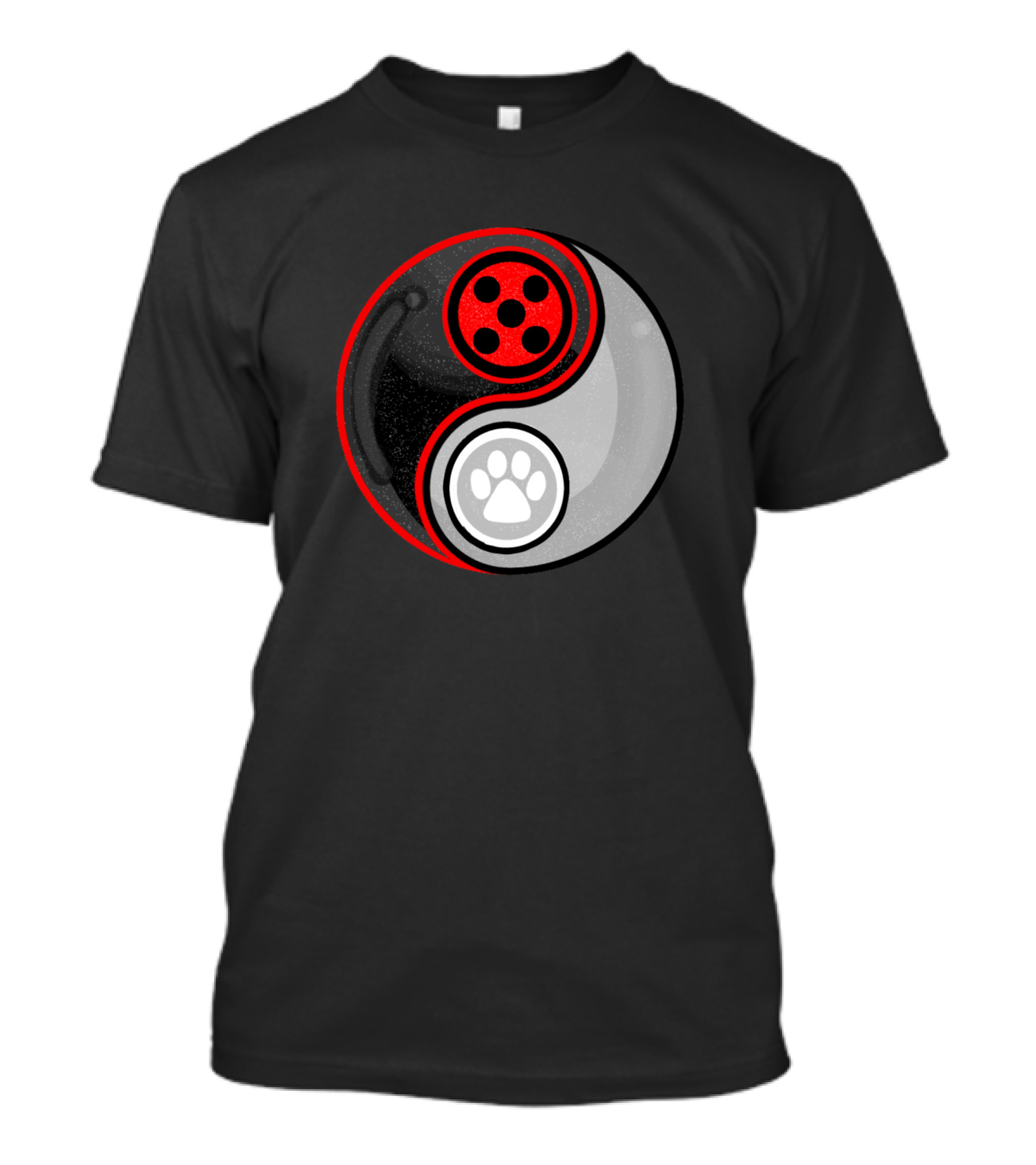 Miarculous Ladybug Yin And Yang Paw Prints T-Shirt
