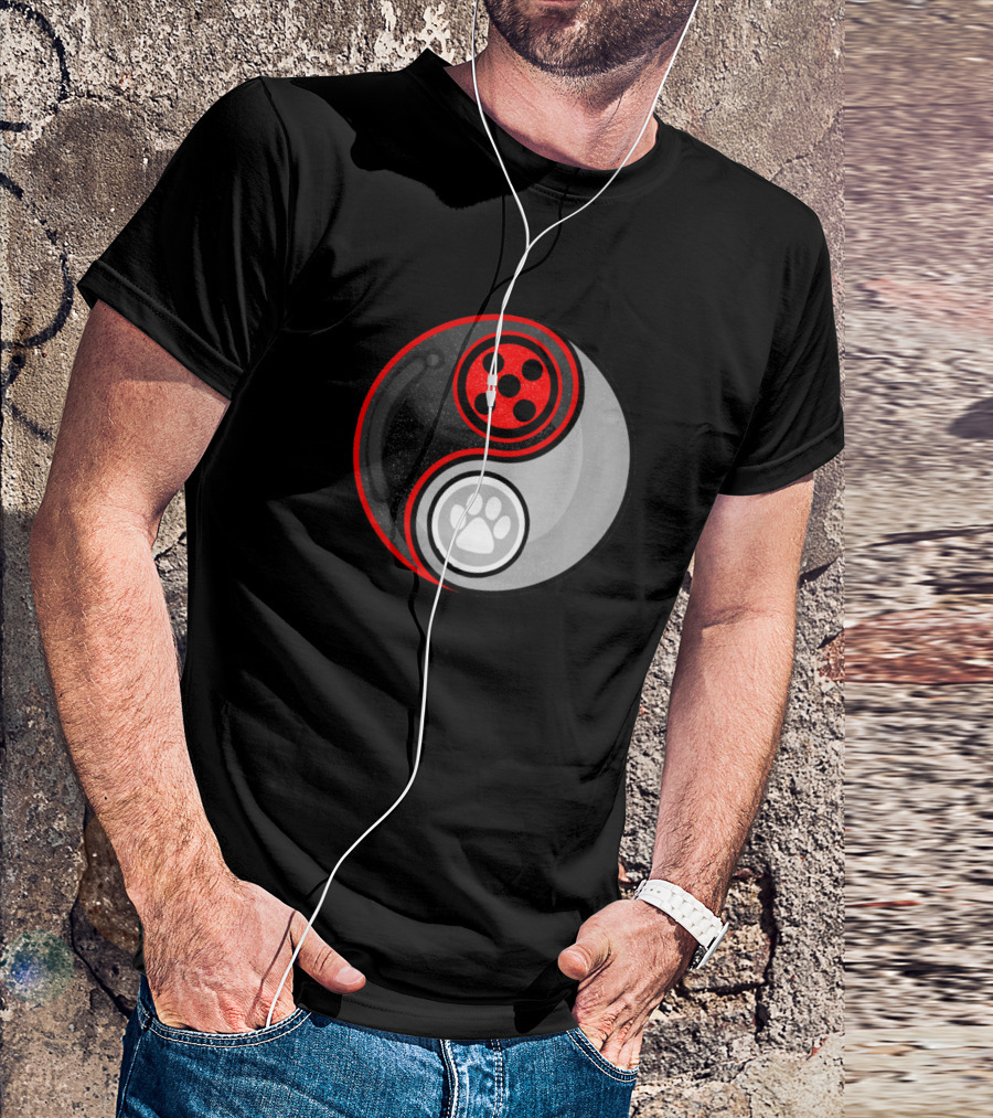 Miarculous Ladybug Yin And Yang Paw Prints T-Shirt