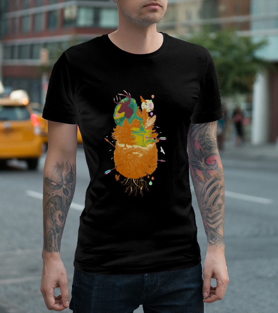 Musical Beard Forest Woodland Melody Adventure T-Shirt