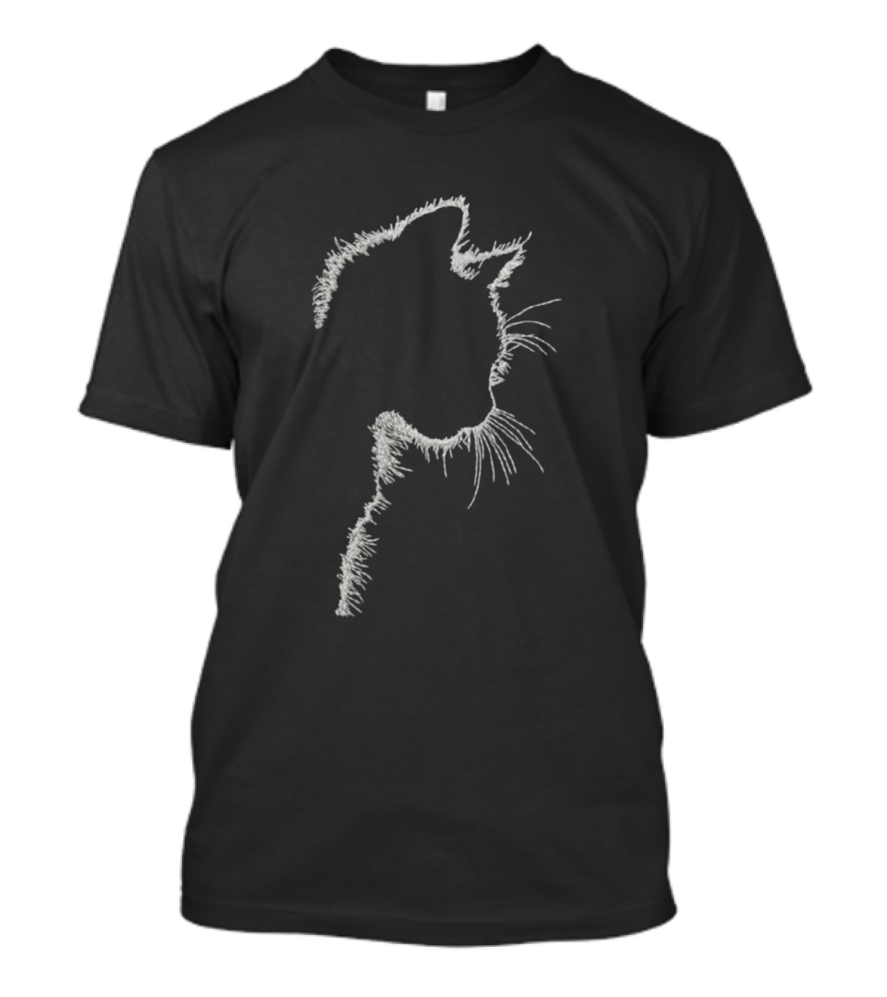 Night Cat Silhouette Feline Outline T-Shirt