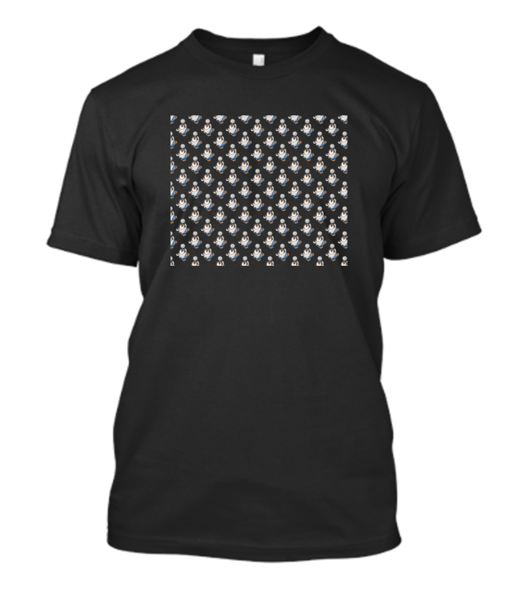 Penguin Volleyball Pattern Playful Sports Icons T-Shirt