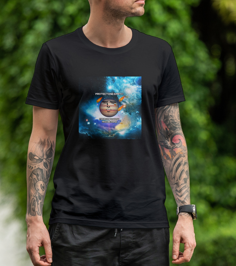 Protecting Earth From Infernasty And Beyond Planet Jupiter Joke Fun T-Shirt