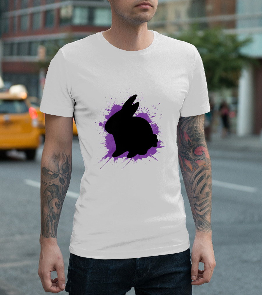 Rabbit Carrot Floppy Ears Purple Splash Rabbit Love T-Shirt