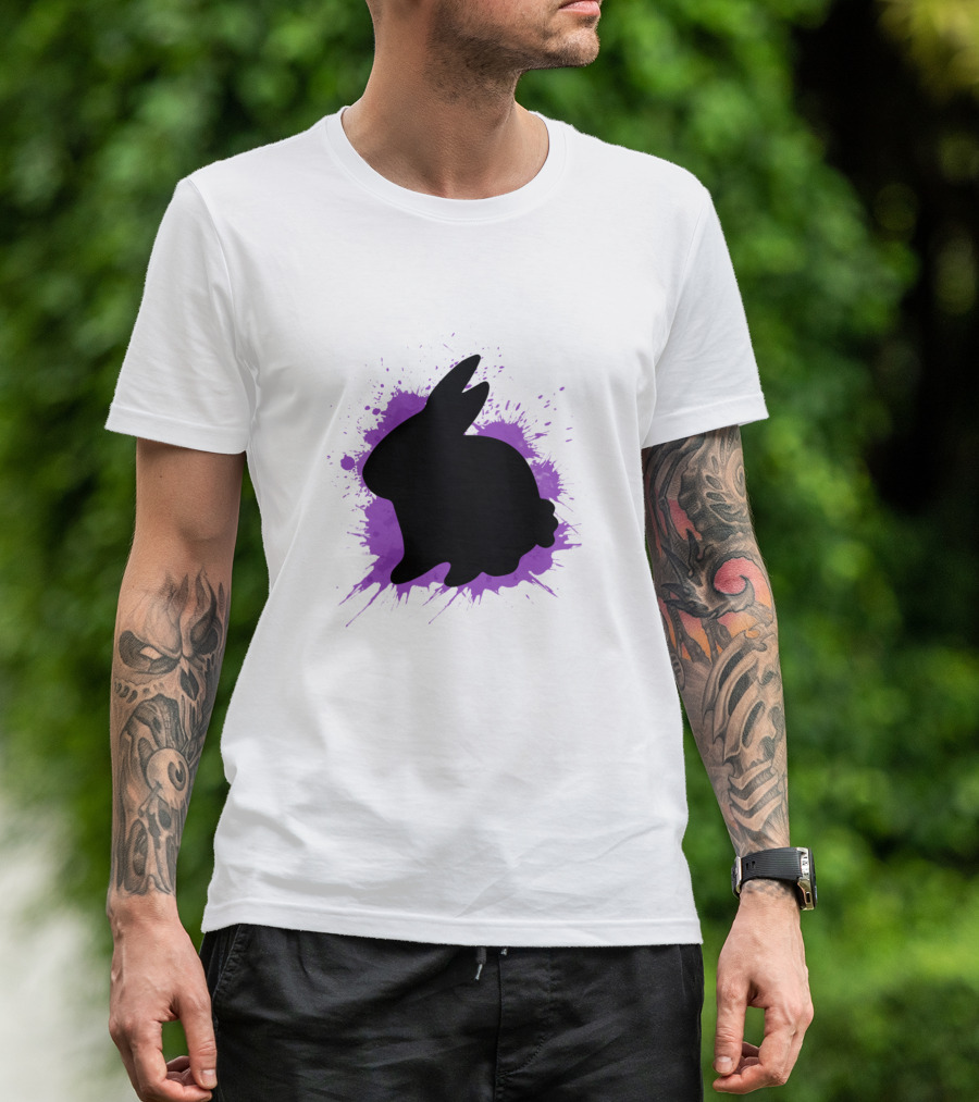 Rabbit Carrot Floppy Ears Purple Splash Rabbit Love T-Shirt