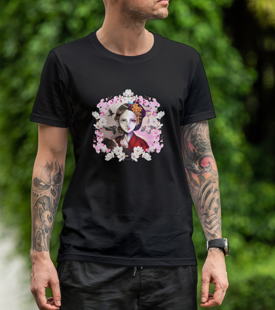 Sakura Shogun Princess Cherry Blossom Geisha Aesthetic T-Shirt