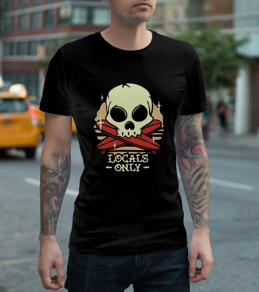 Locals Only Skull and Cross Longboards T-Shirt
