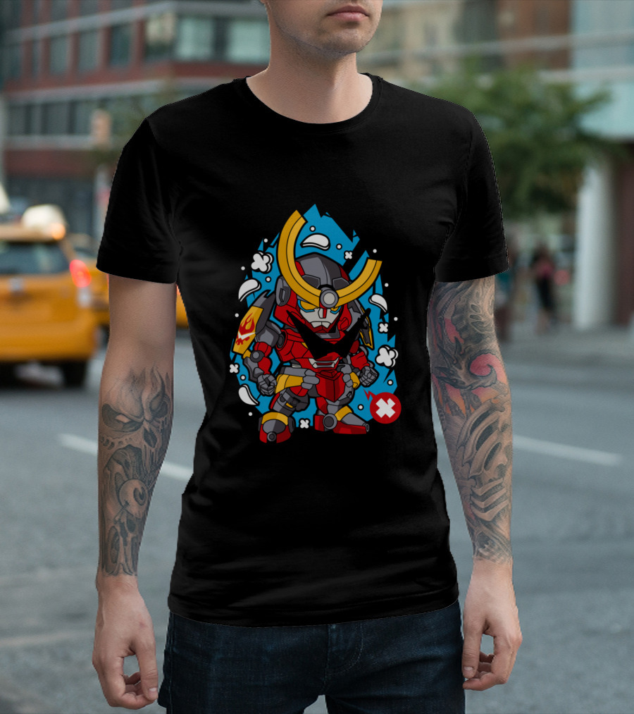 Tengen Toppa Gurren Lagann Chibi Mecha With Drill And Flame T-Shirt