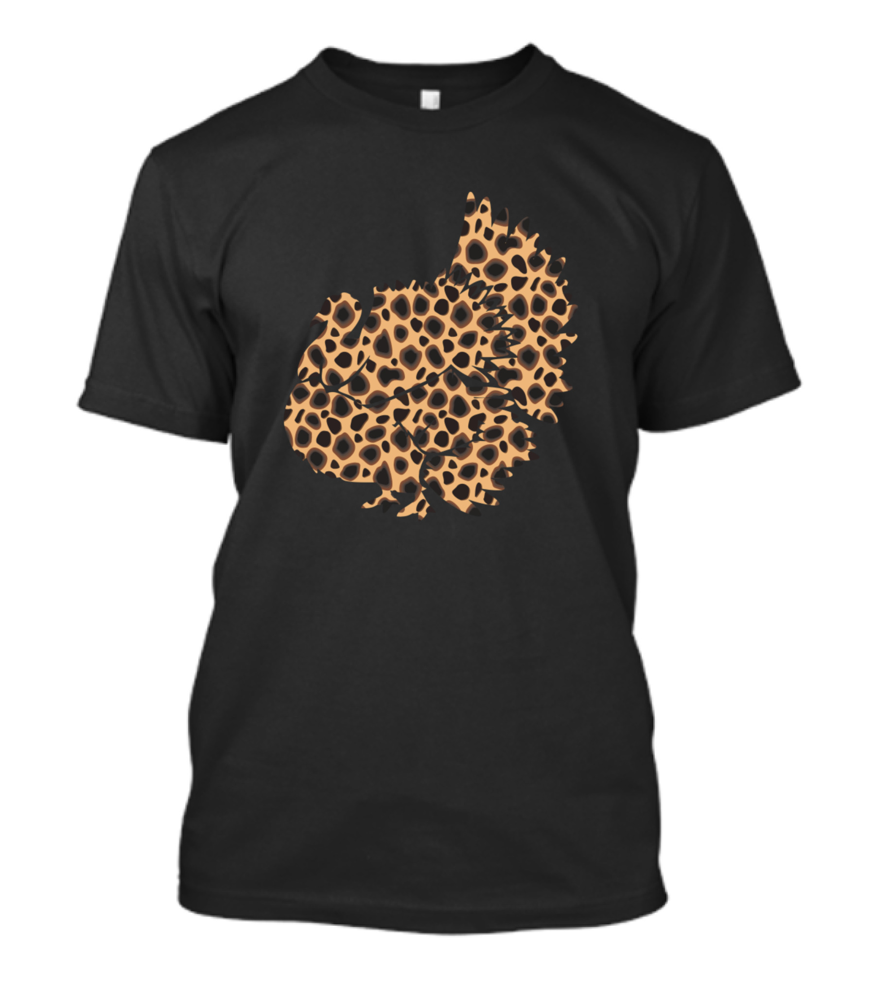 Turkey Leopard Pattern Contrast T-Shirt