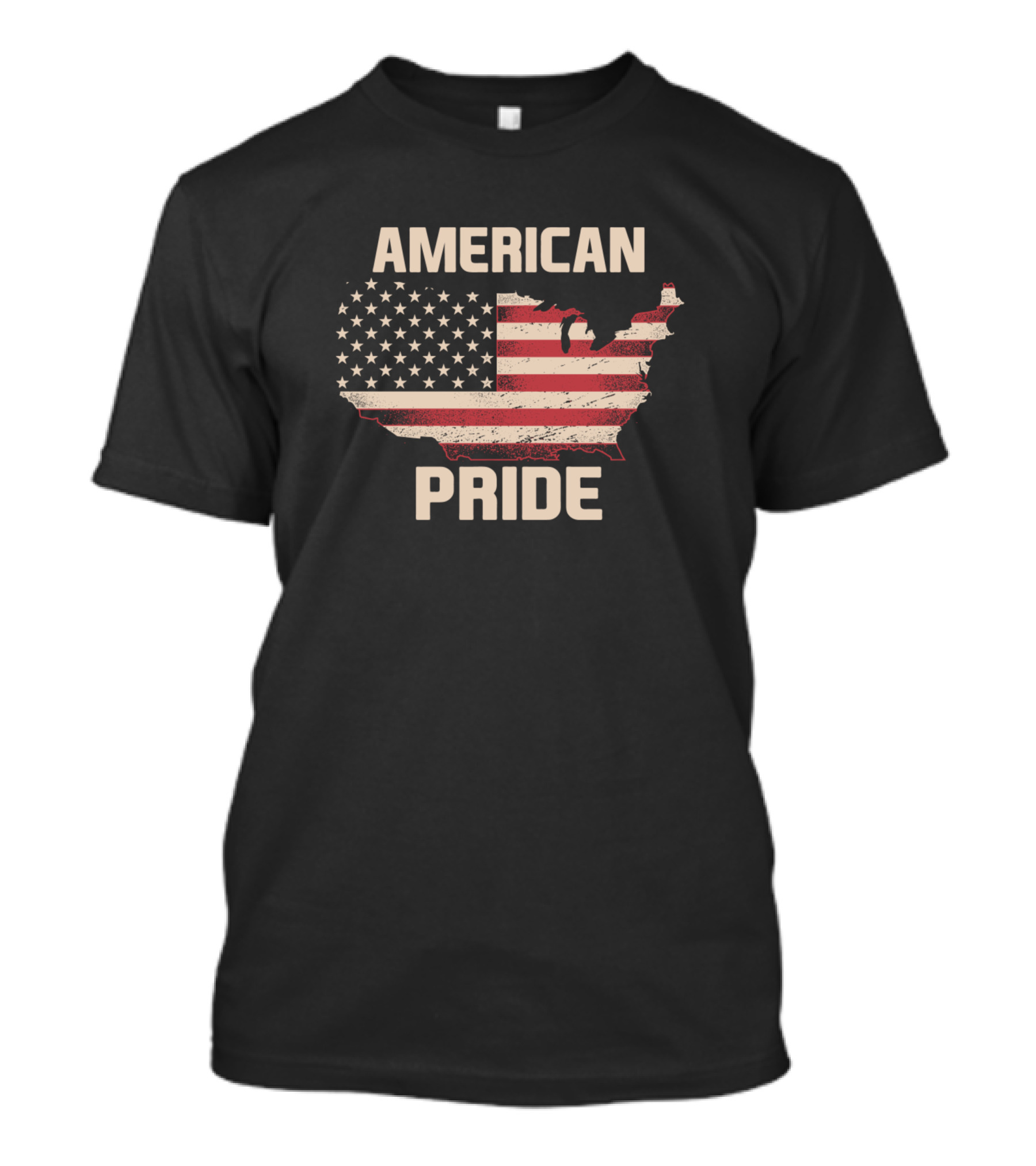 American Pride USA Flag Map T-Shirt