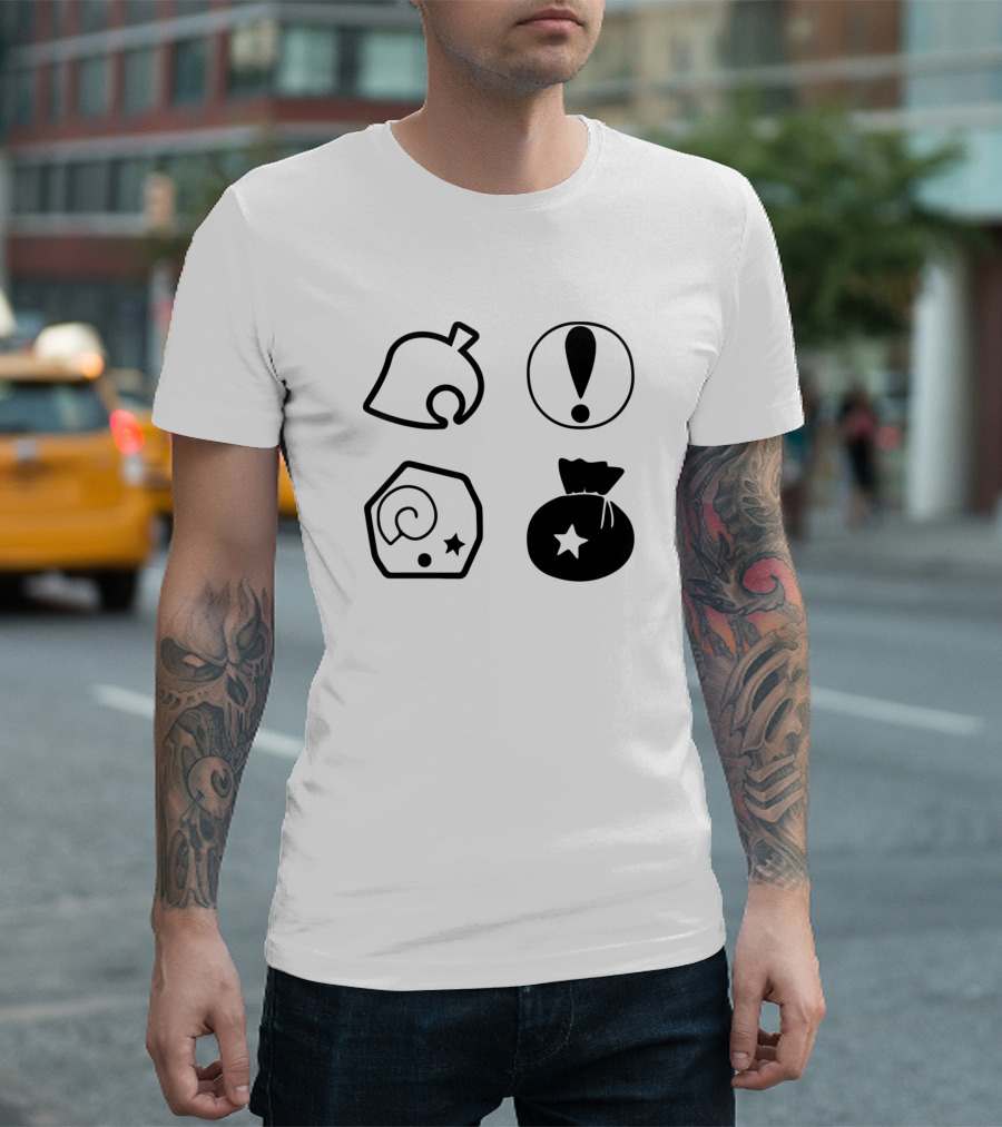 Animal Crossing Leaf Fossil Bell Bag Icons T-Shirt