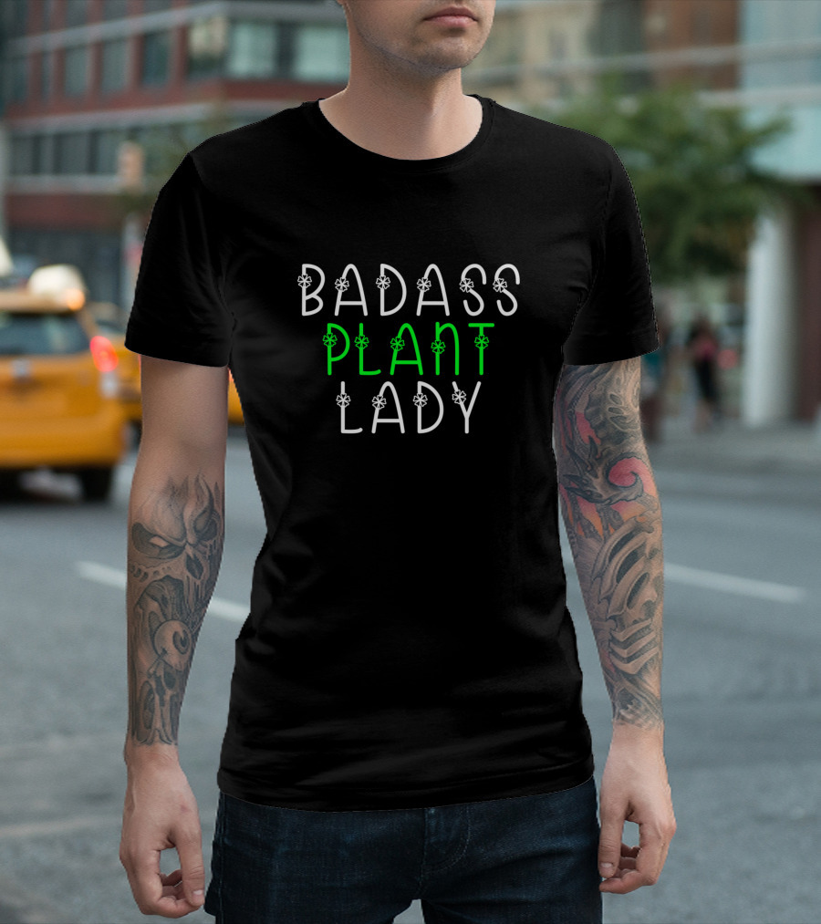 BADASS PLANT LADY with Floral Symbols T-Shirt