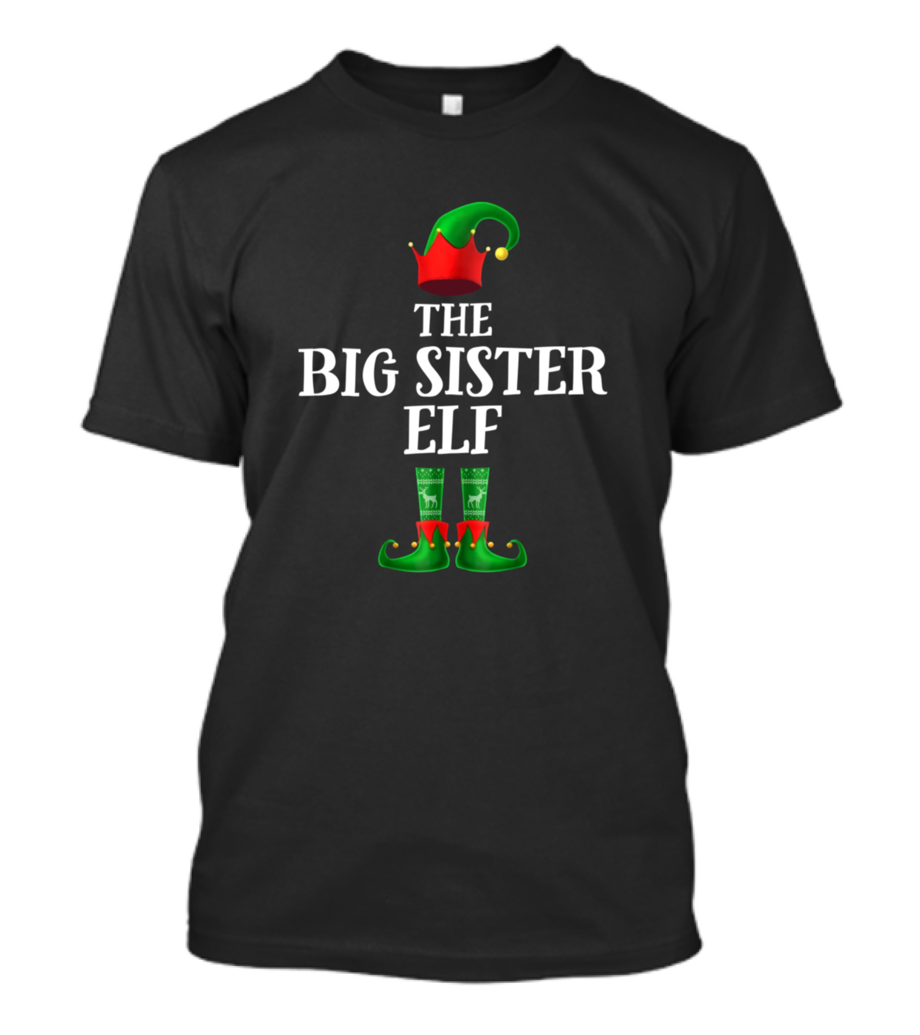 The Big Sister Elf Matching Family Christmas Party T-Shirt