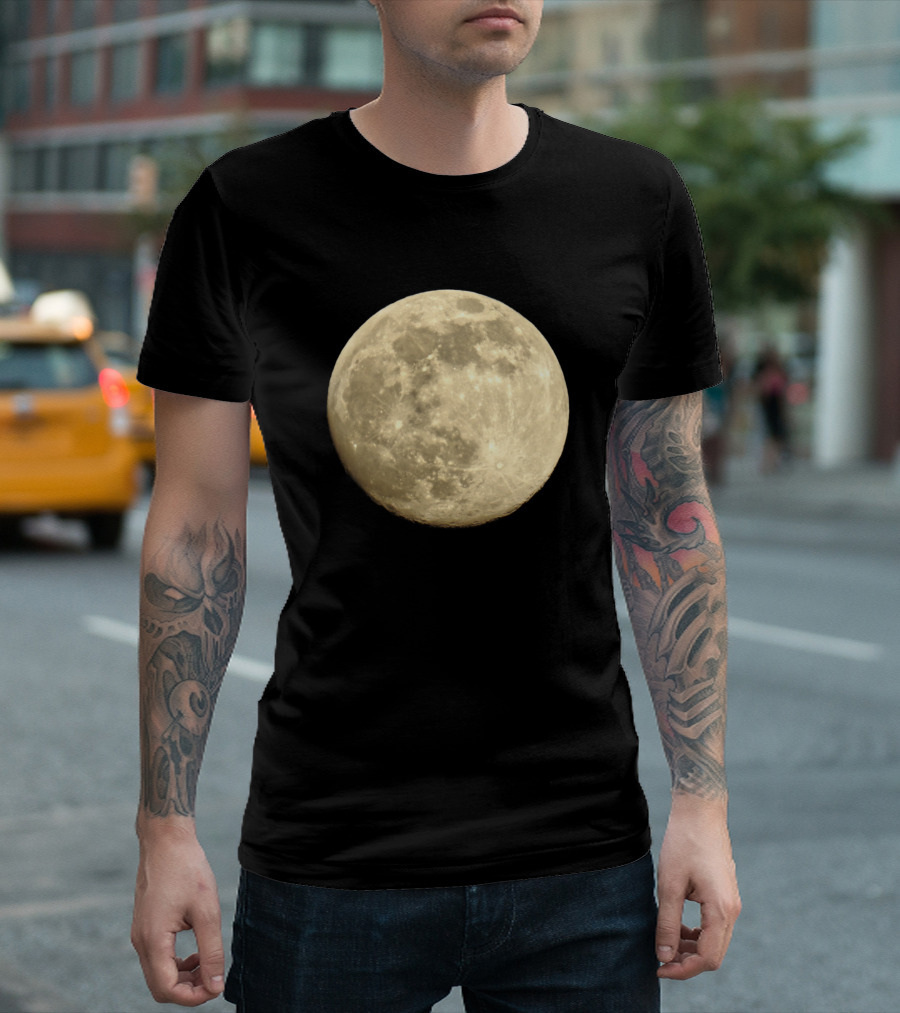 Full Moon Night Sky Lunar Glow T-Shirt