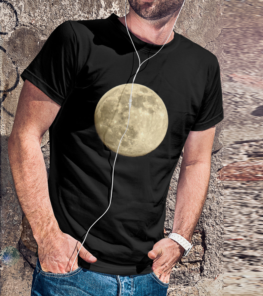 Full Moon Night Sky Lunar Glow T-Shirt