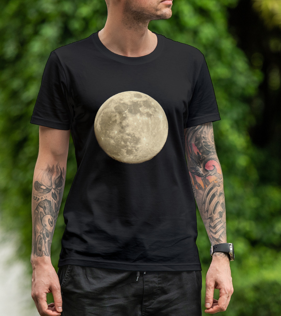 Full Moon Night Sky Lunar Glow T-Shirt