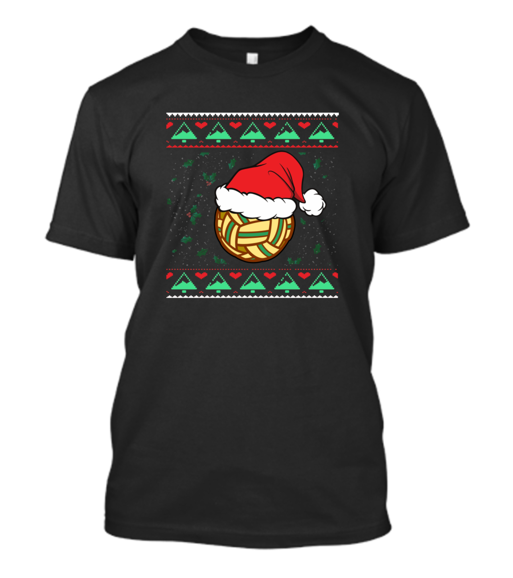 Funny Ugly Christmas Sepak Takraw Ball With Santa Hat Holiday T-Shirt