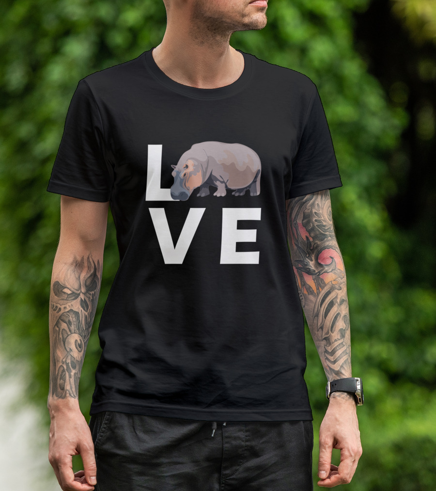 LOVE Hippo Love Hippopotamus T-Shirt