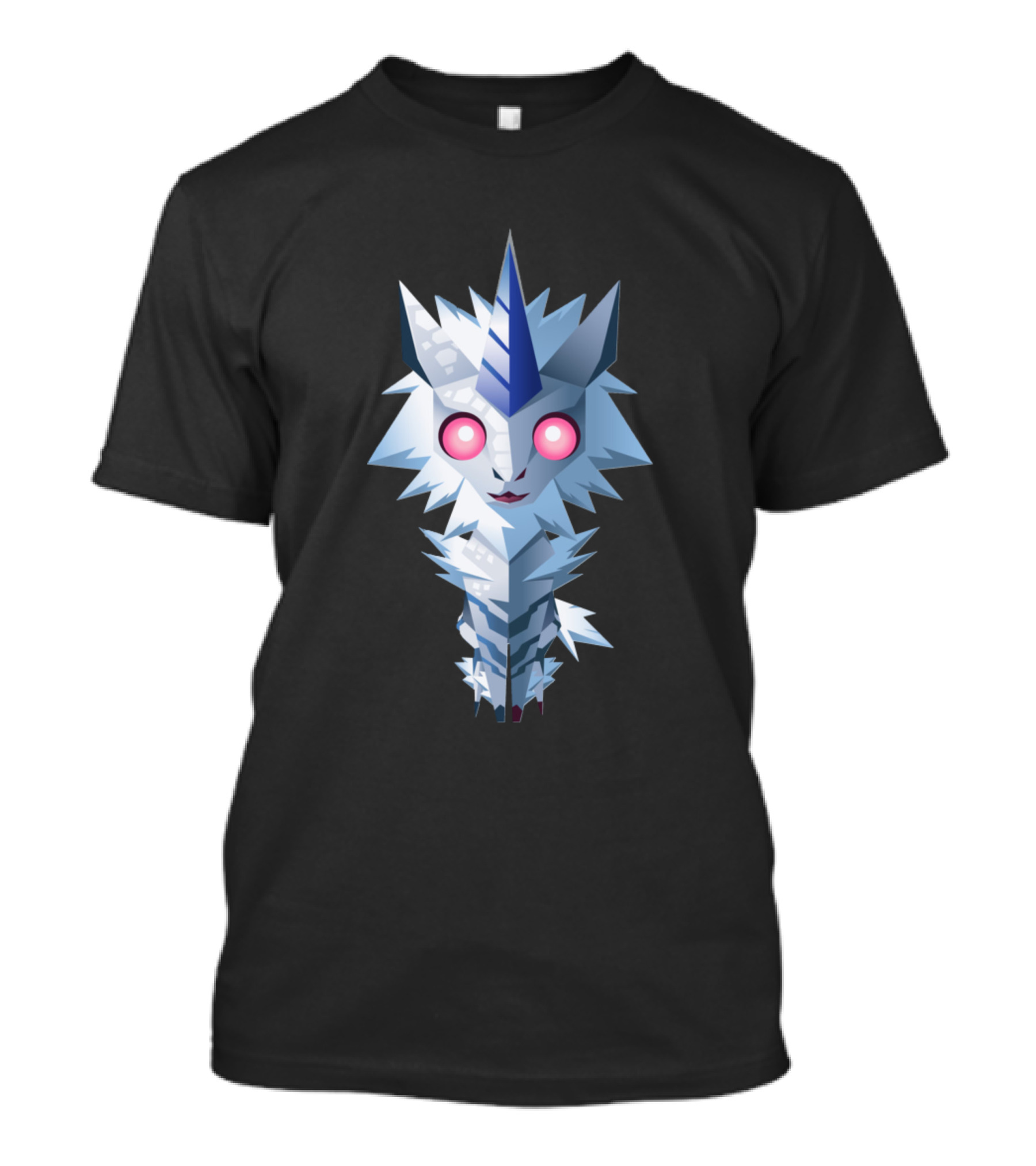 Kirin Mythical Creature Blue And White Horned T-Shirt