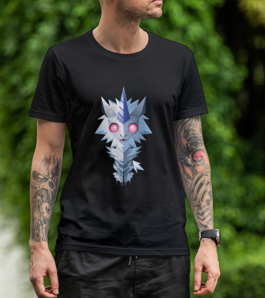 Kirin Mythical Creature Blue And White Horned T-Shirt