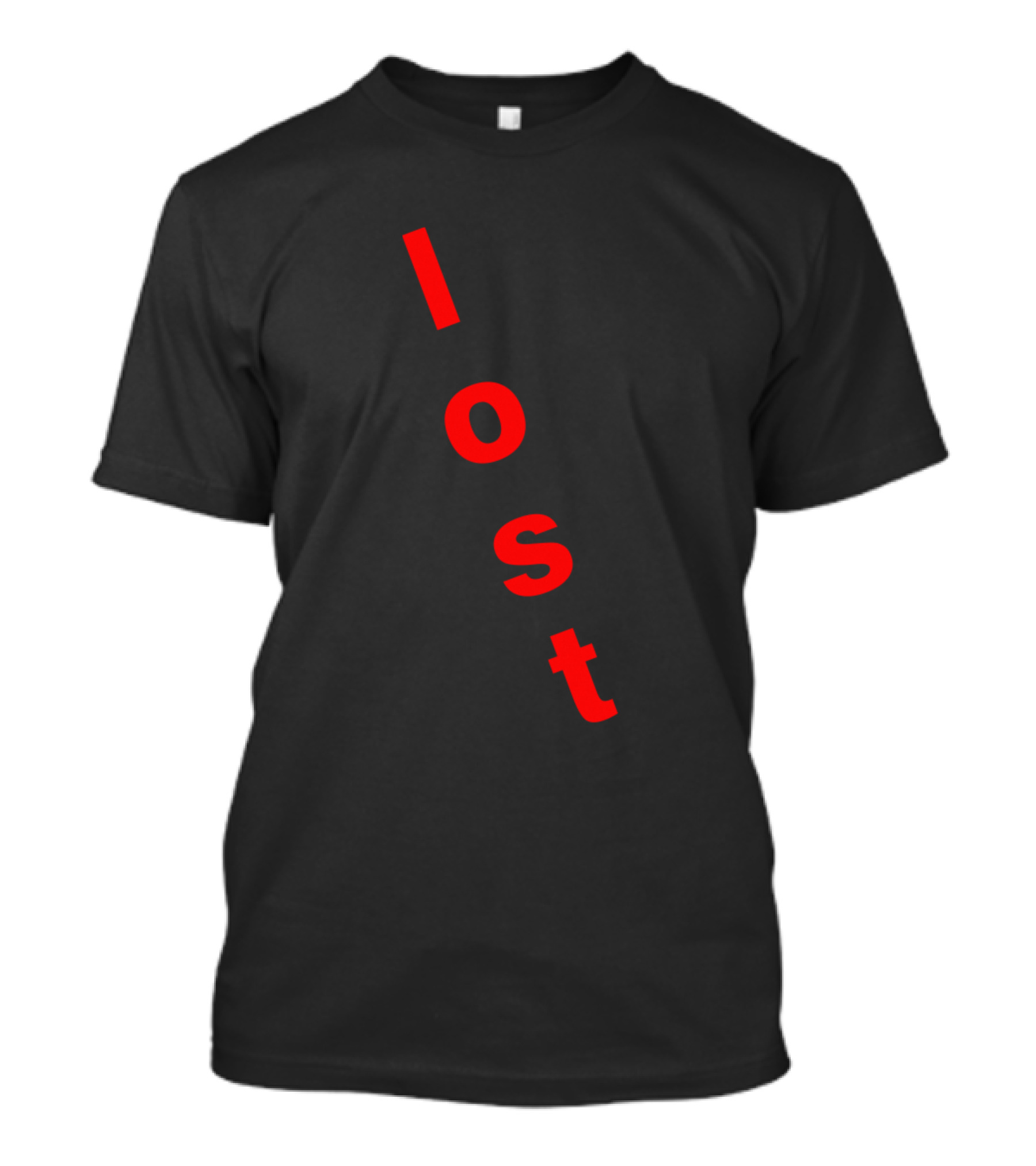 Lost Red Diagonal Text T-Shirt
