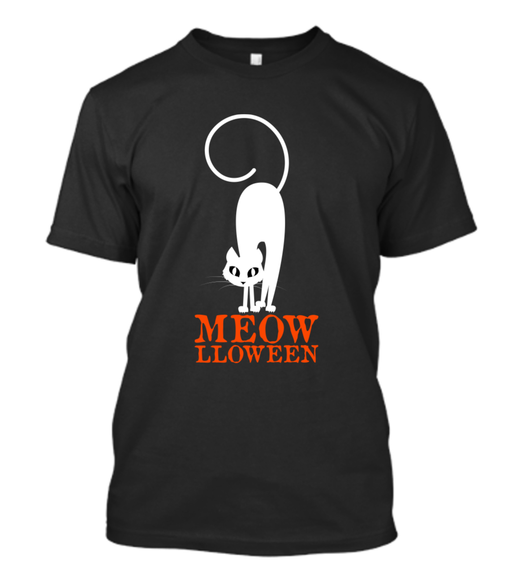 Meowlloween Monster Face Costume Halloween Trick Cat T-Shirt
