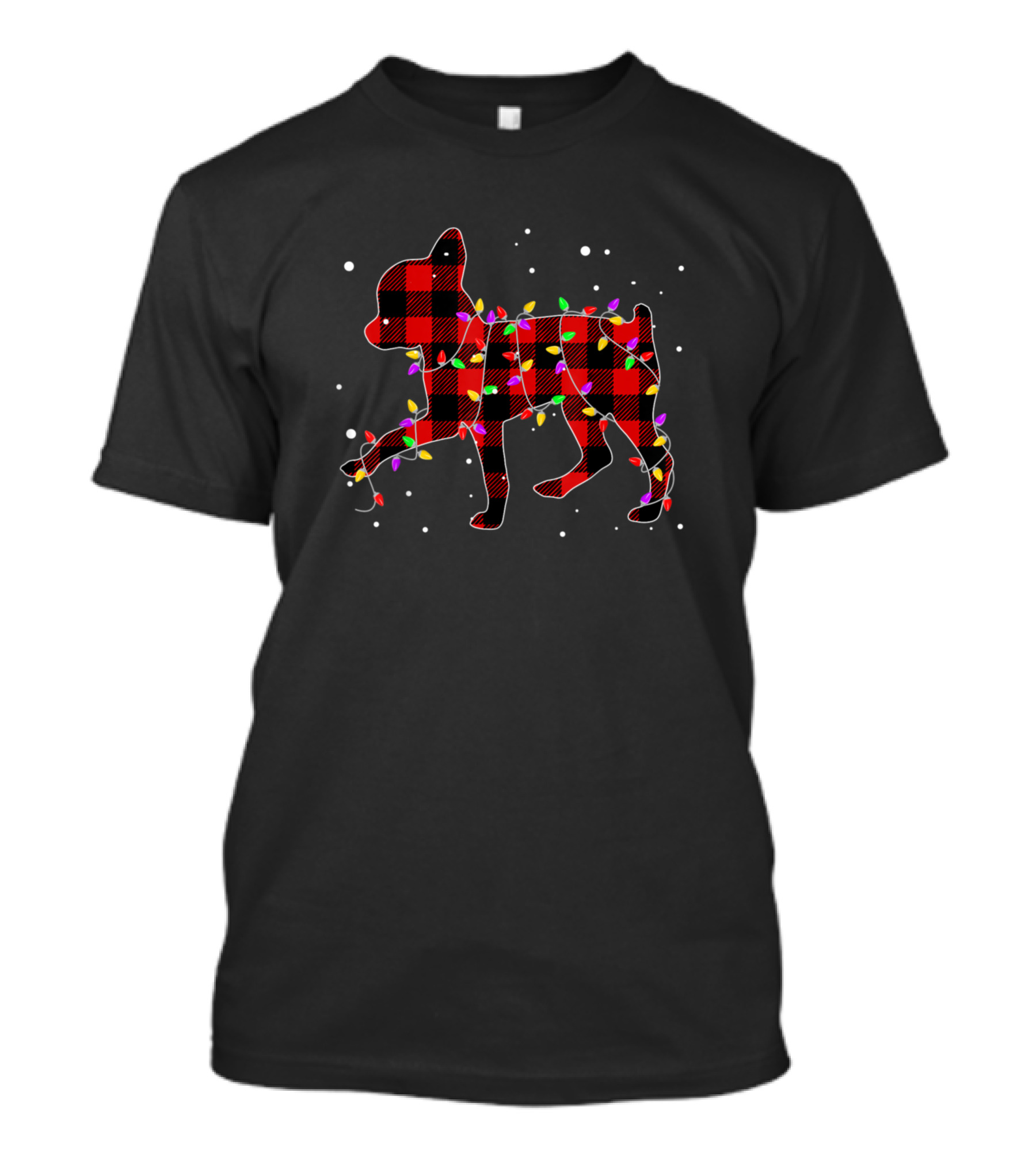 Pajamas Red Buffalo Plaid Chihuahua Christmas Lights T-Shirt