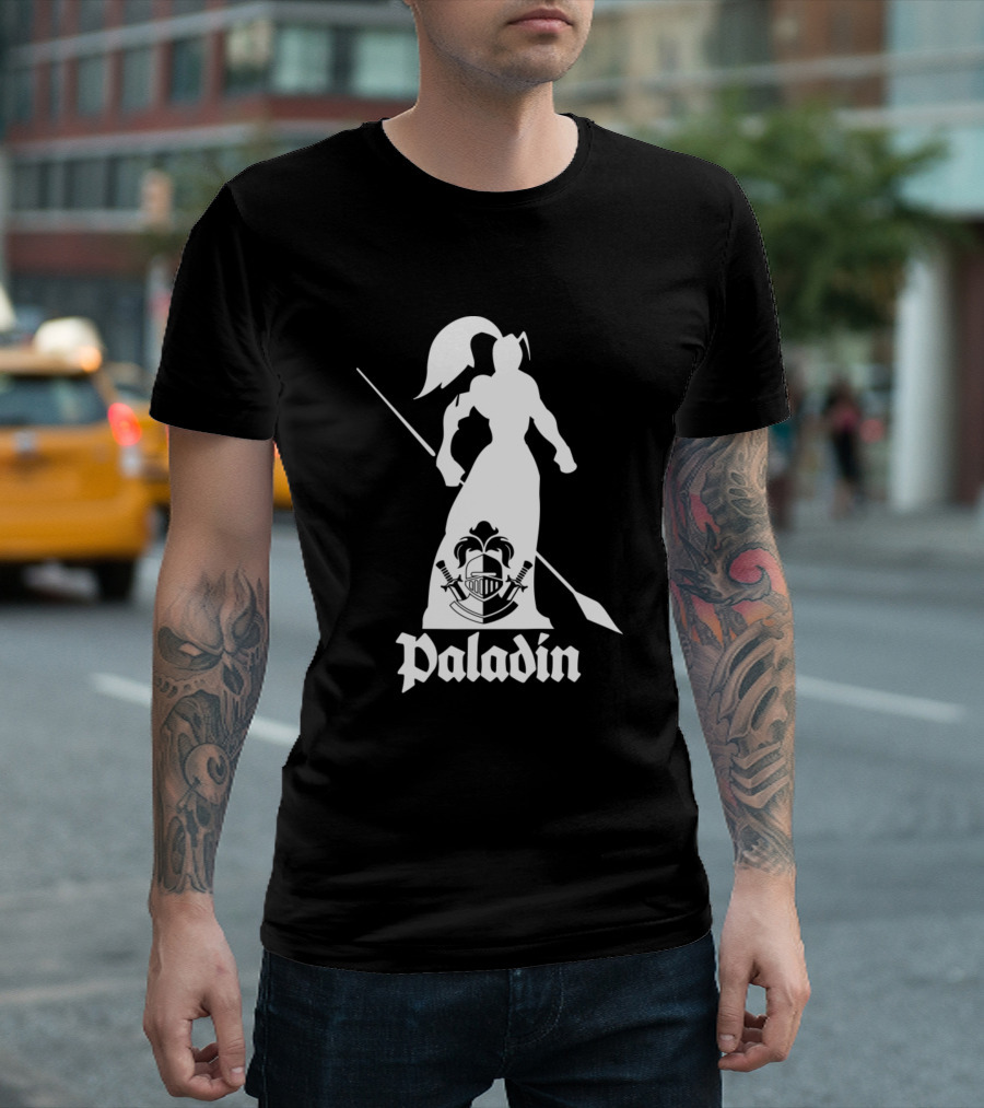 Paladin Emblem Knight Silhouette Tabletop RPG T-Shirt