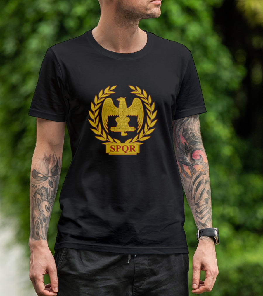 SPQR Eagle Laurel Emblem Ancient Rome T-Shirt