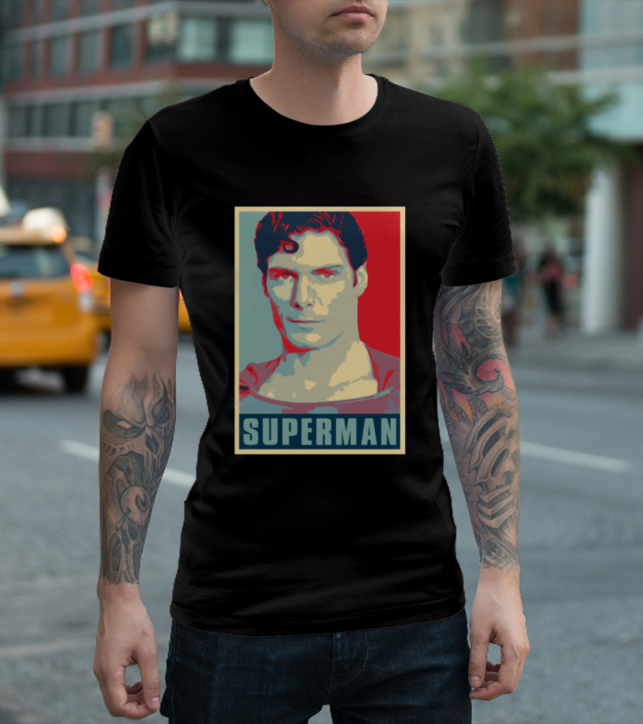 Superman Vintage Poster Style Iconic Hero T-Shirt