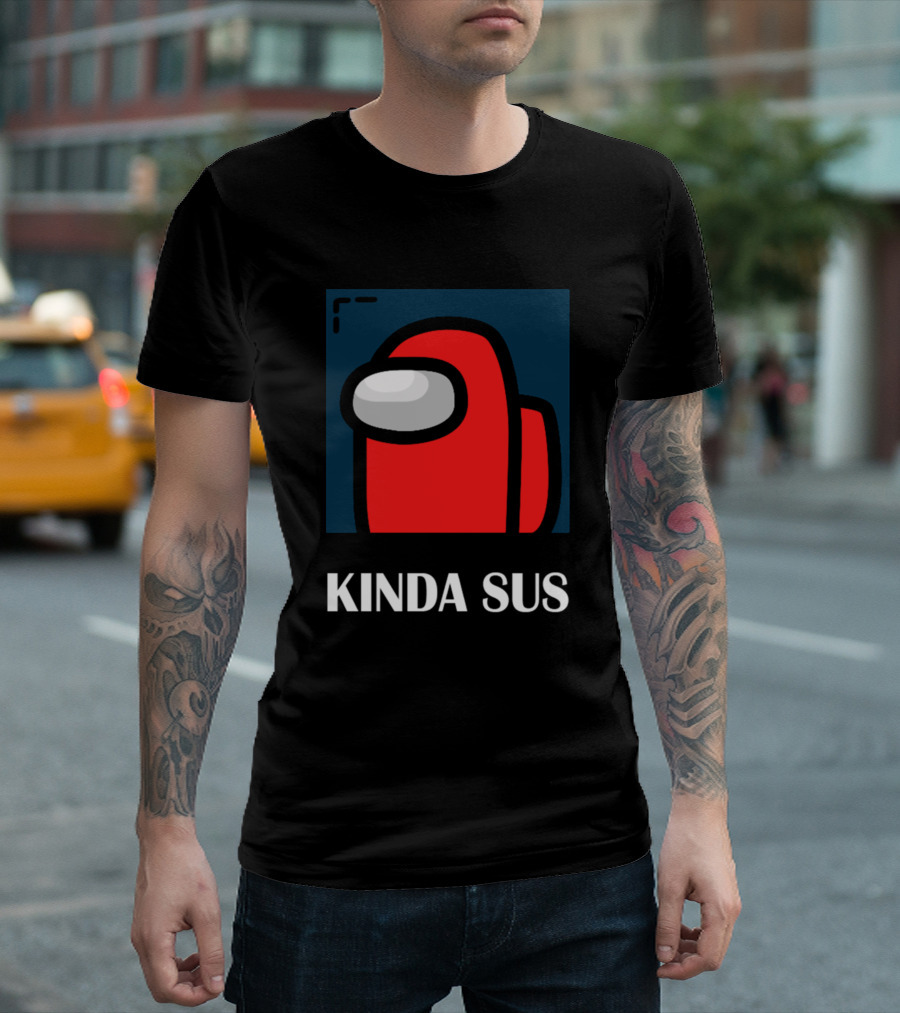 Among Us Kinda Sus Red Crewmate Icon Suspicious T-Shirt