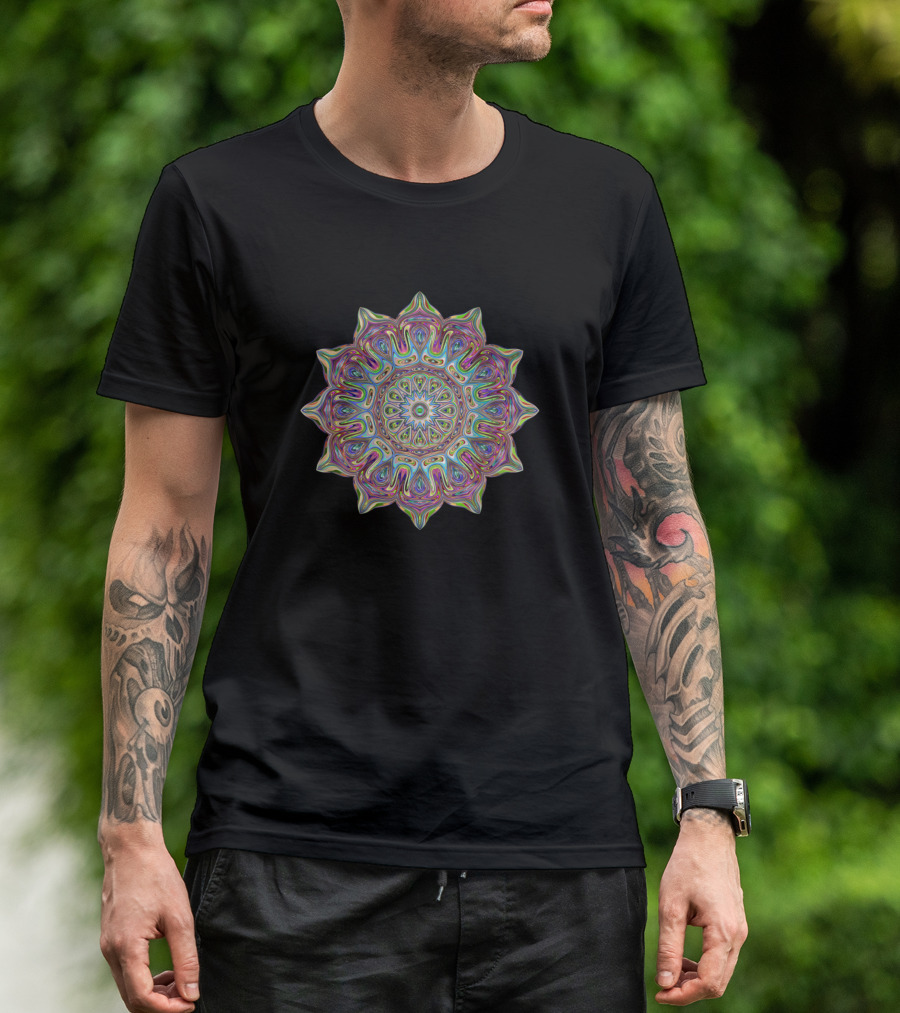 Attract Good Vibes In Life Colorful Mandala T-Shirt