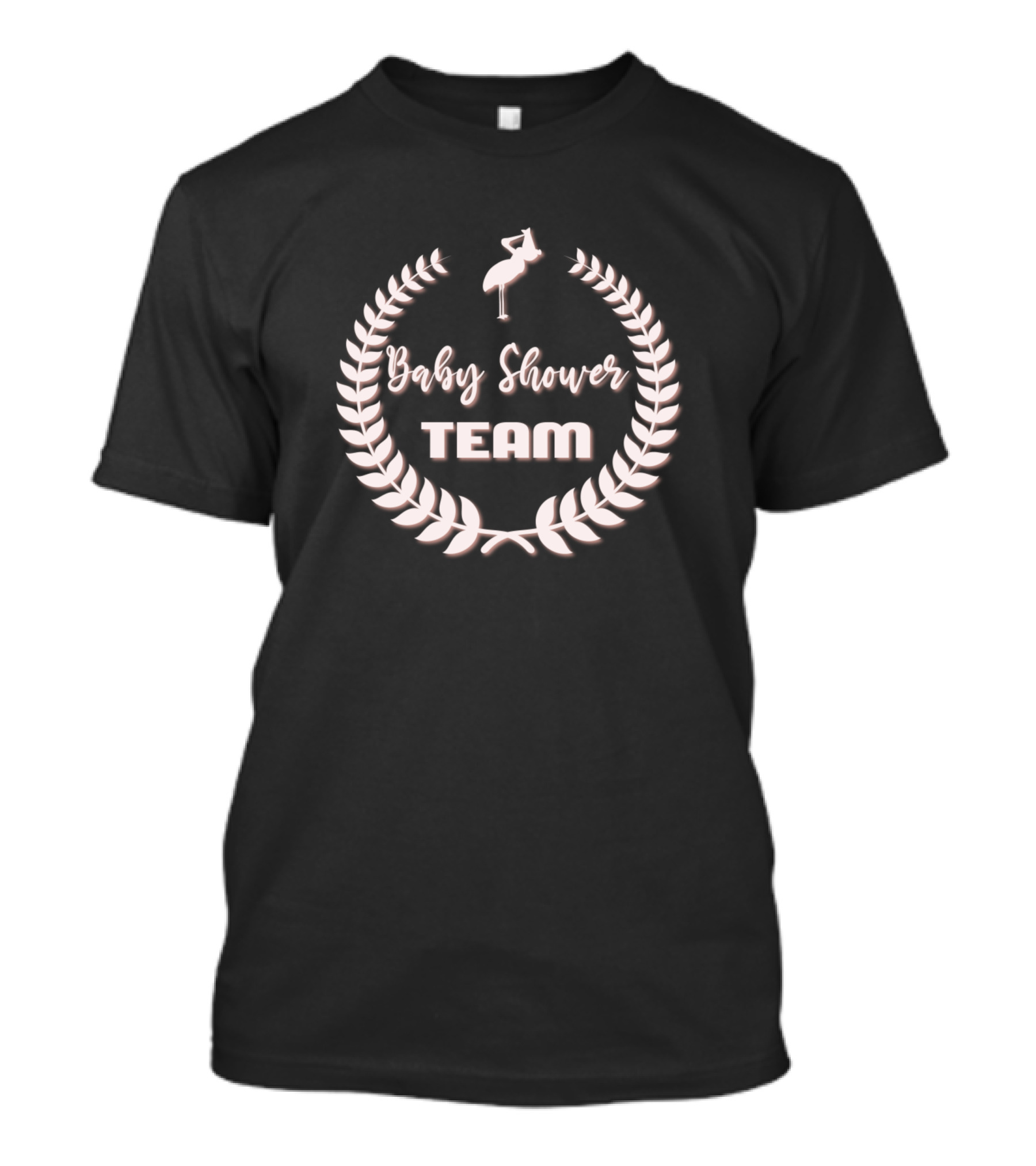 Baby Shower Team Stork Laurel Emblem T-Shirt