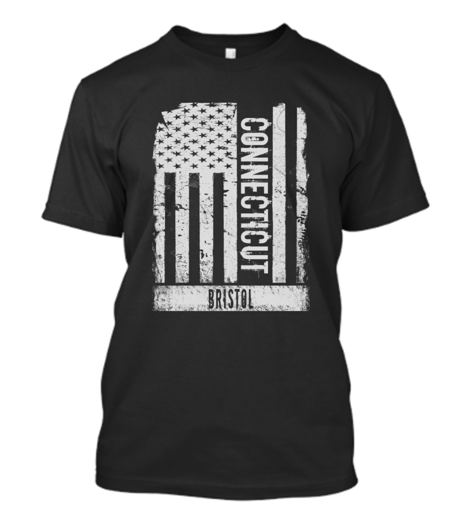 Bristol Connecticut American Flag Grunge T-Shirt