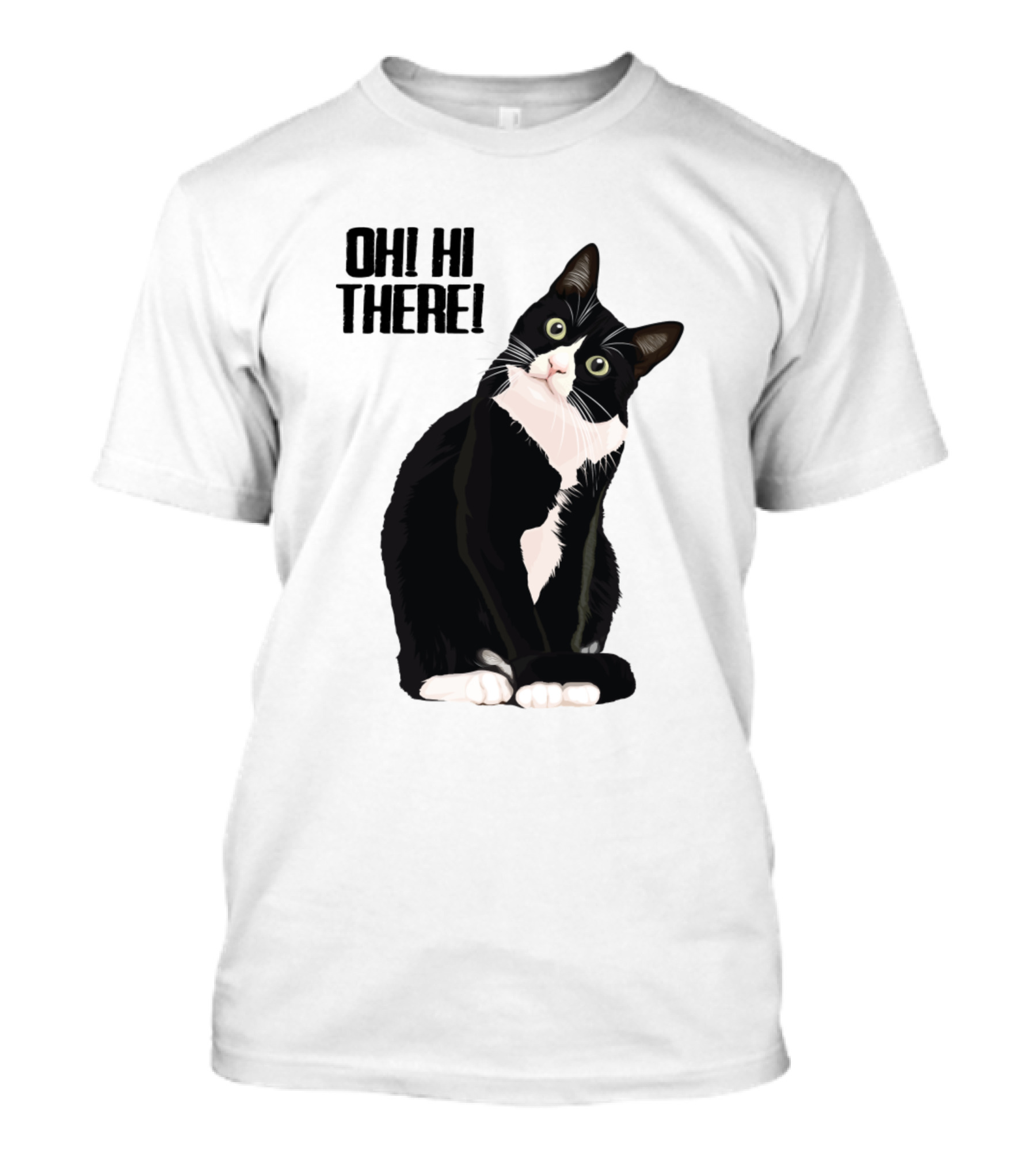 Oh Hi There Curious Cat Kitten Kitty T-Shirt
