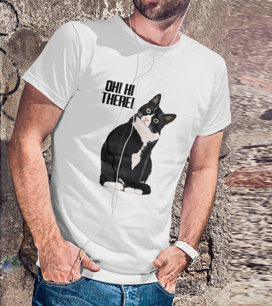 Oh Hi There Curious Cat Kitten Kitty T-Shirt