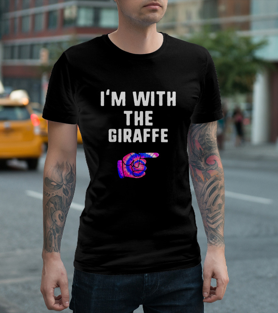 I'm With The Giraffe Tie Dye Halloween Matching Couple T-Shirt