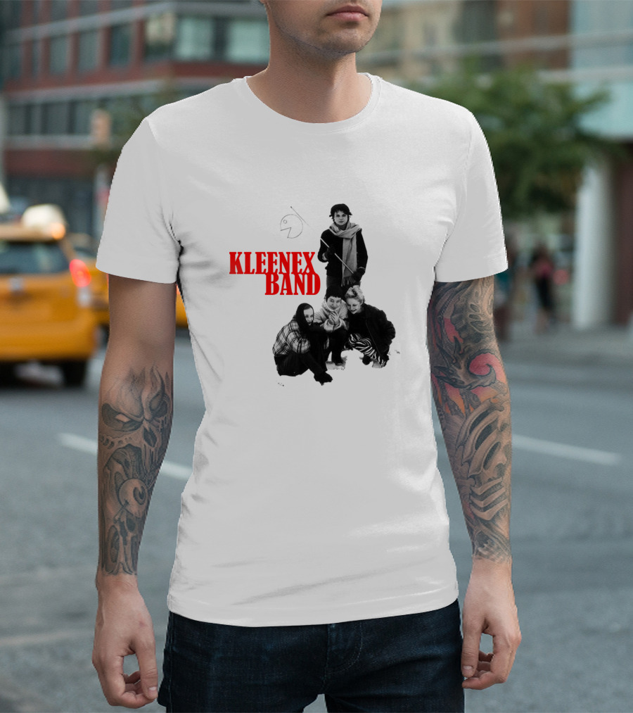 Kleenex Band Black And White Group Image T-Shirt