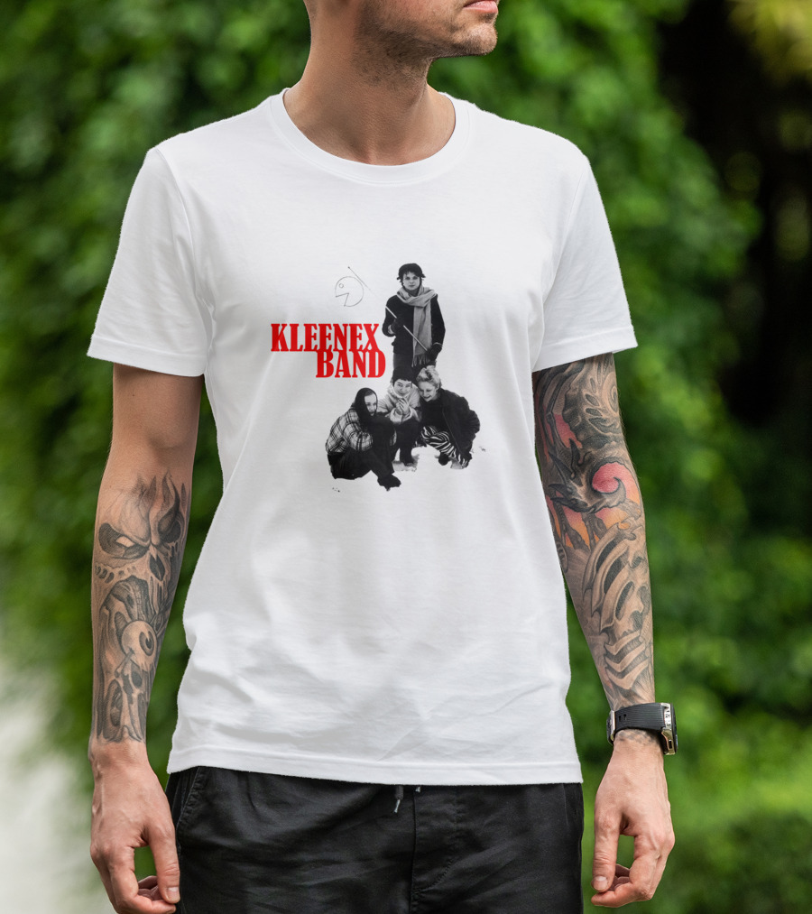 Kleenex Band Black And White Group Image T-Shirt