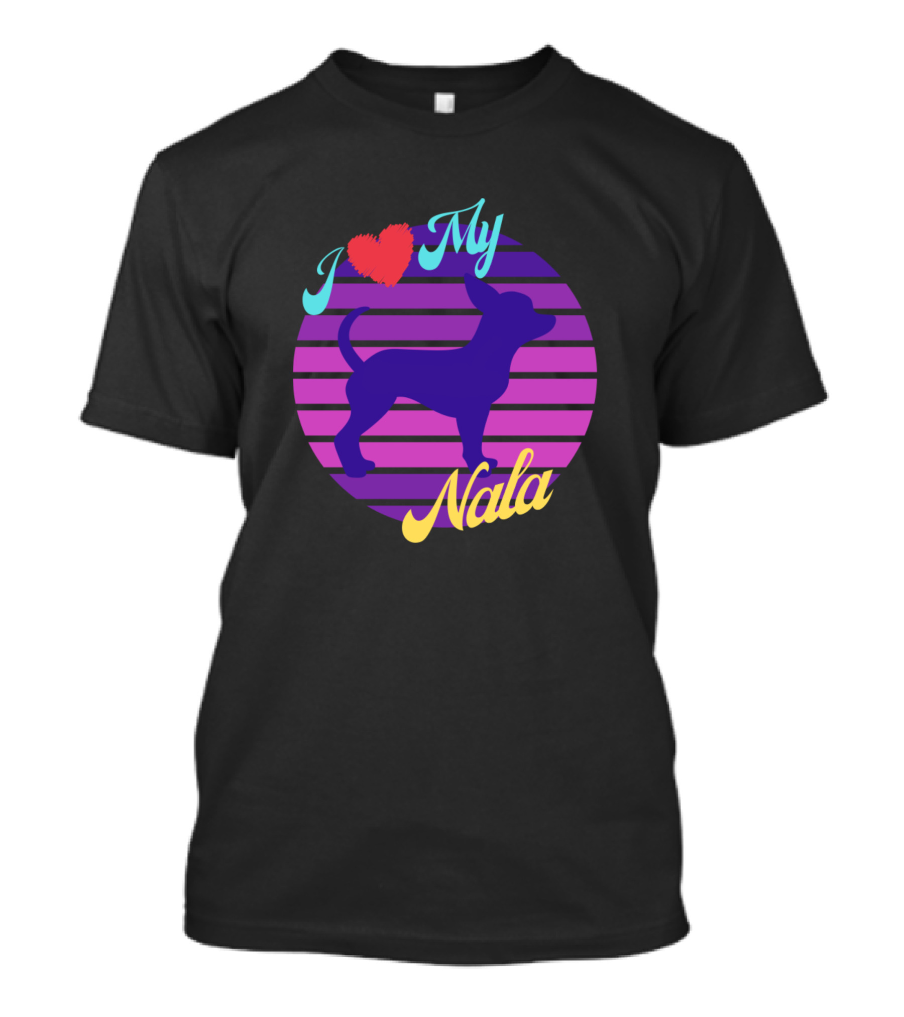I Love My Nala Chihuahua Dog Retro Sunset T-Shirt