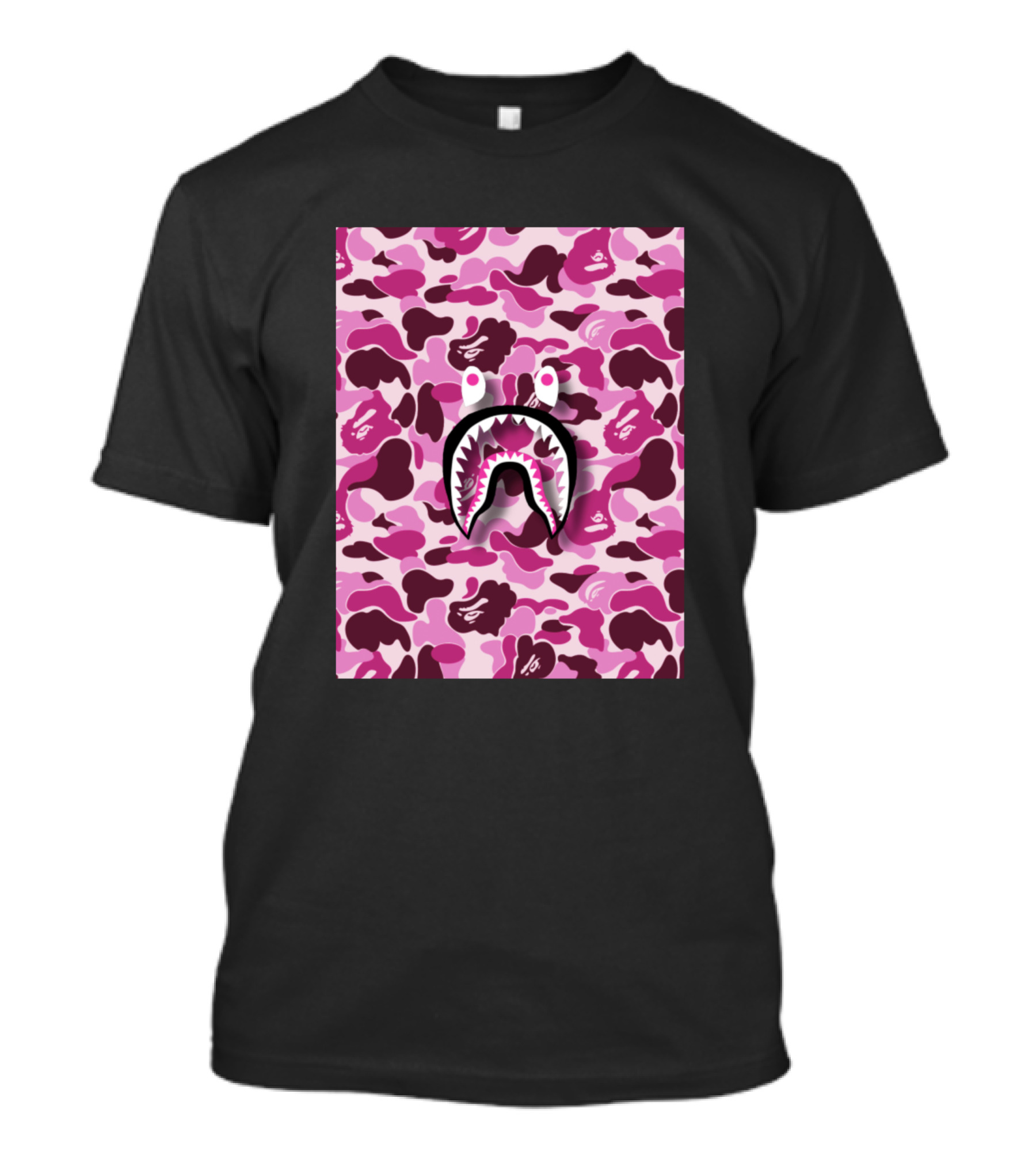 Pink Bape Shark Camo T-Shirt