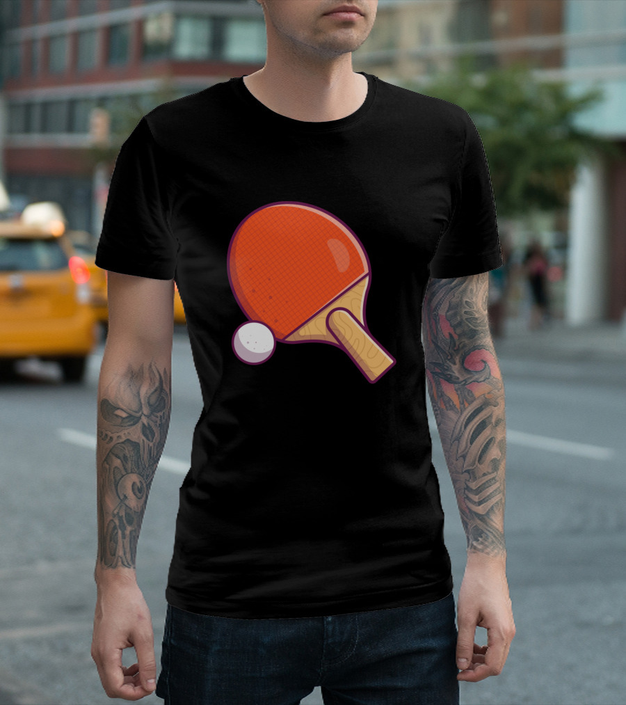 Cartoon Tennis Table Paddle Ball Bet T-Shirt