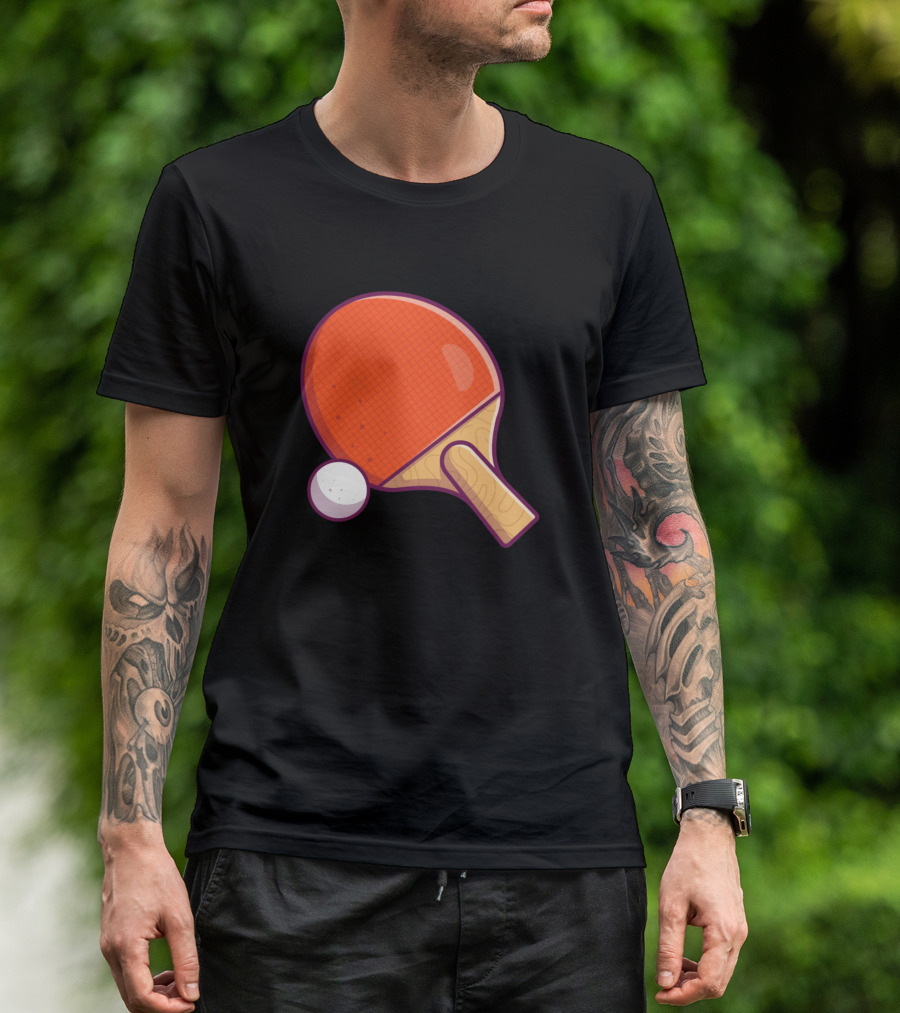 Cartoon Tennis Table Paddle Ball Bet T-Shirt