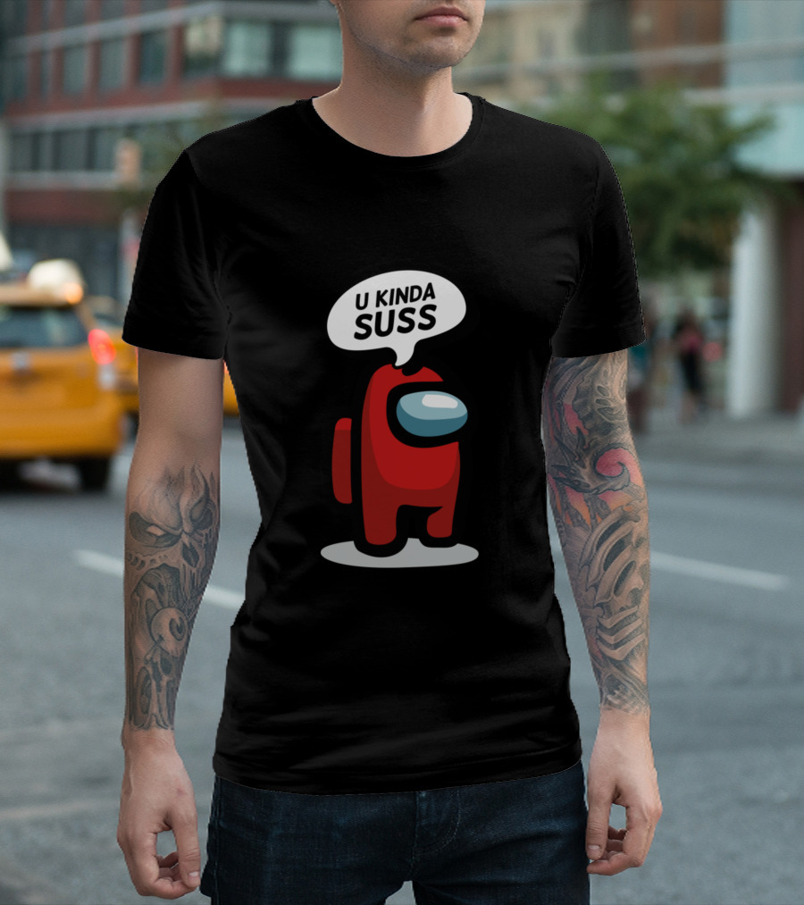 U Kinda Suss Among Us Red Character Icon with Text Bubble T-Shirt