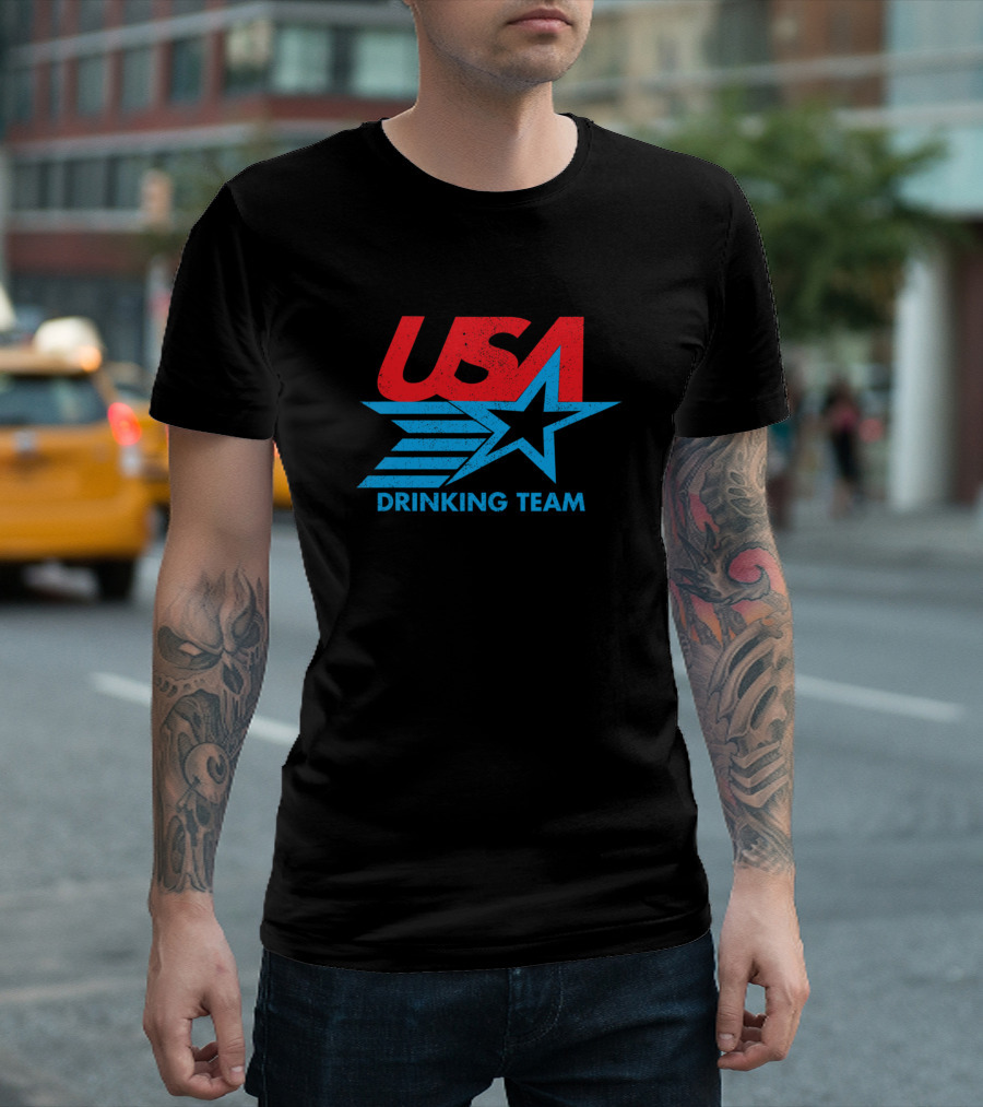 USA Drinking Team 4th Of July Funny Independence Day T-Shirt