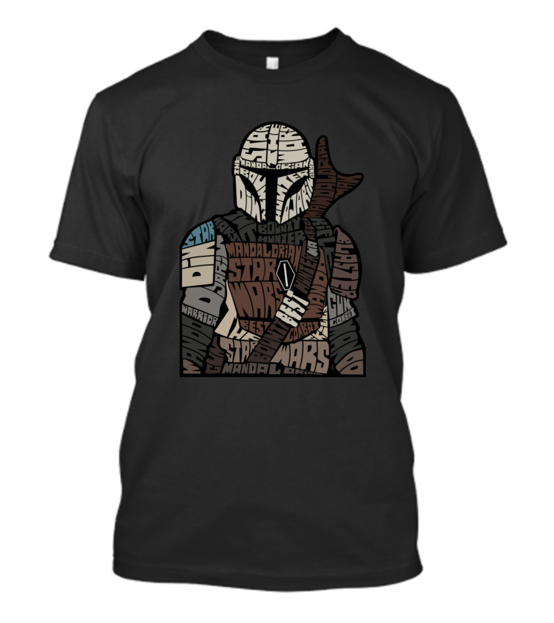 Mandalorian Star Wars Bounty Hunter Calligram T-Shirt